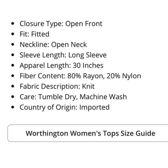 Worthington Petite Womens Long Sleeve Open Front Cardigan Size PXXL Tan NEW - Picture 7 of 12